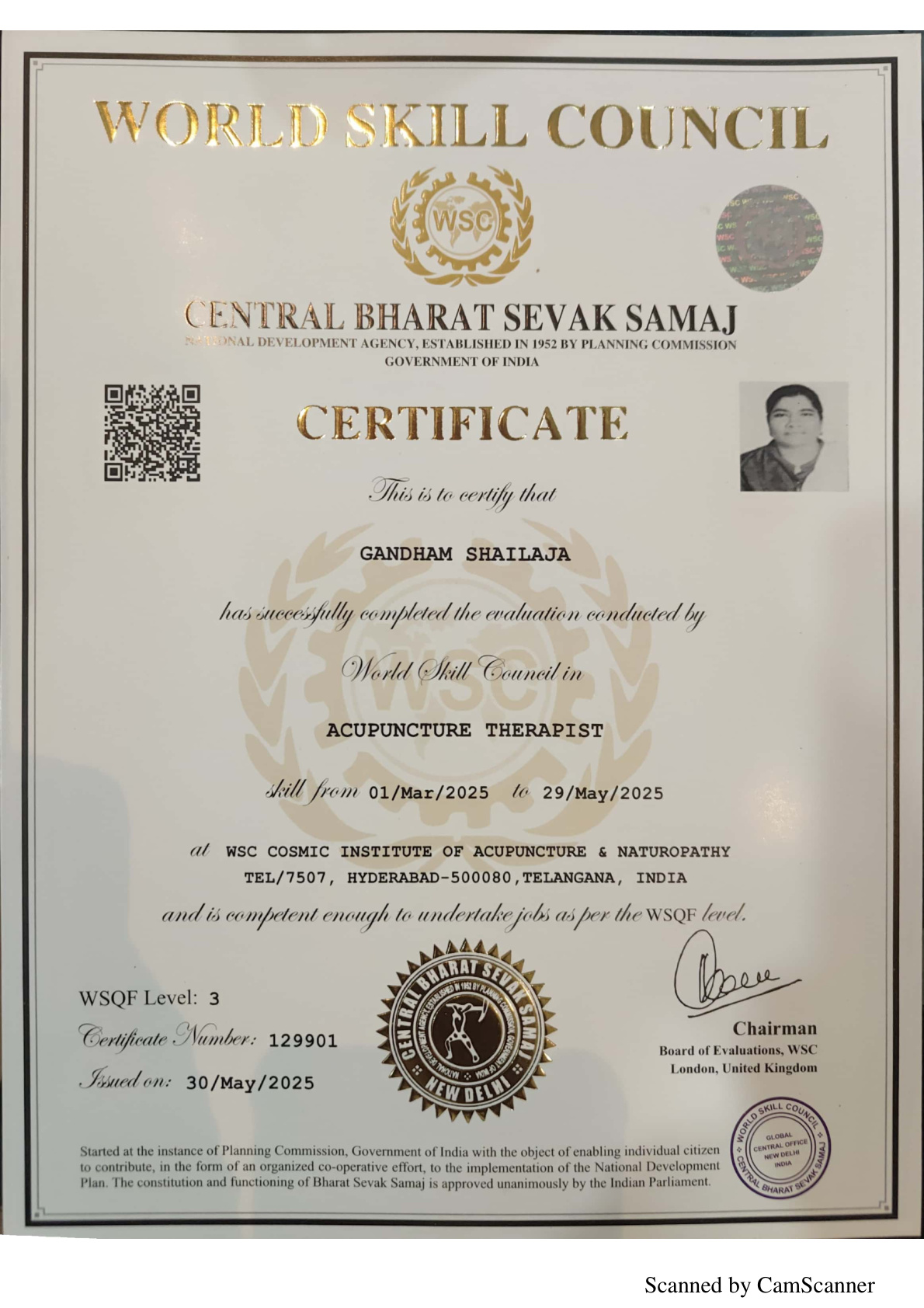 Acupuncture Certificate
