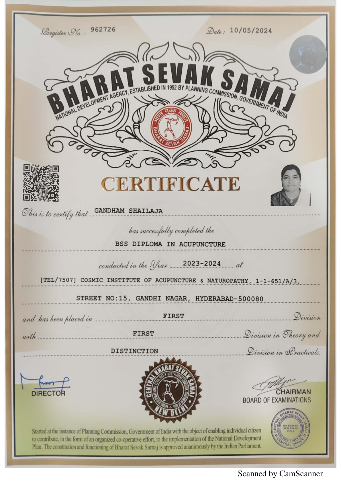 Acupressure Certificate
